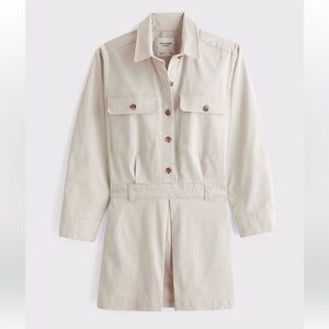 Abercrombie & Fitch Cream Utility Dress